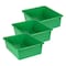 Romanoff Double Stowaway Storage Tote Tray, Green, Polypropylene, 3 PK 13105 - alternate 1